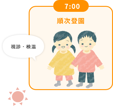 7:00 順次登園 視診・検温